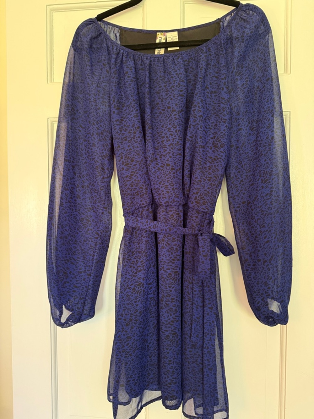Mimi Chica Deep Purple Dress with small black patterns